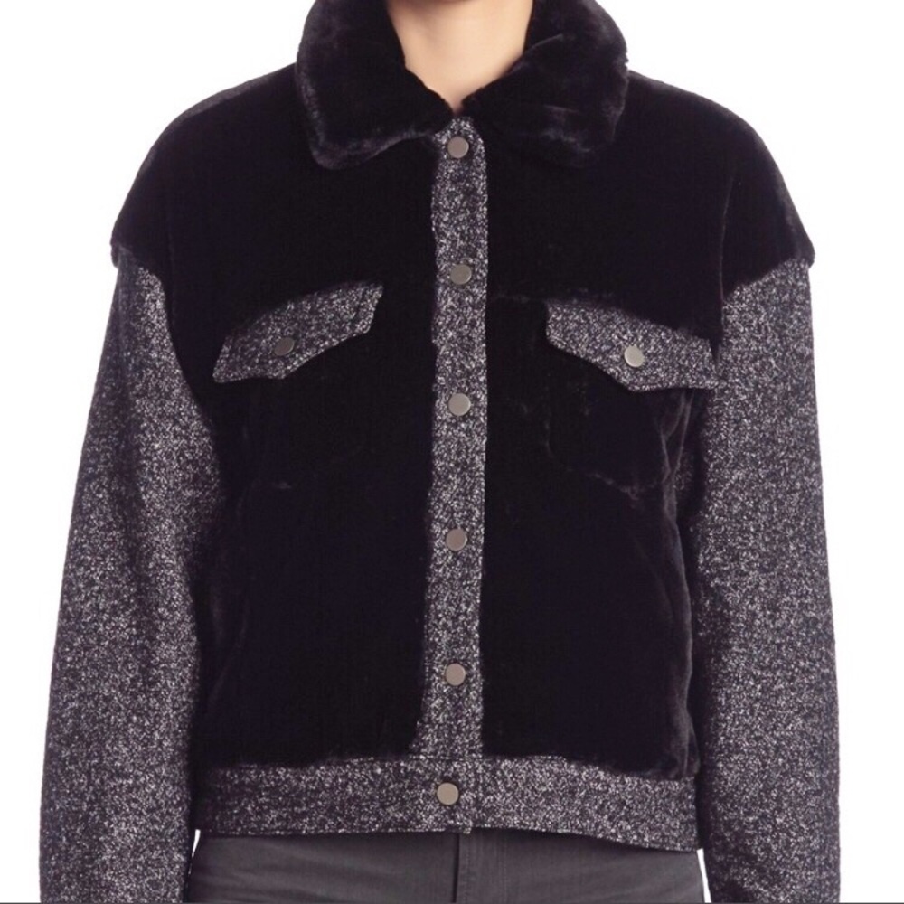 Fate Faux Fur Contrast Coat Size L - Picture 2 of 8